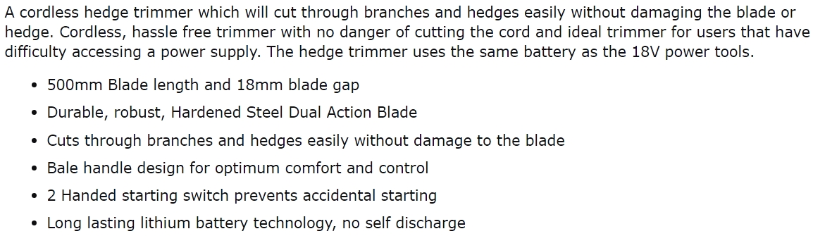 גוזם גדר חיה מקצועי נטען 18V בלק אנד דקר BLACK & DECKER GTC36552PCTEXT